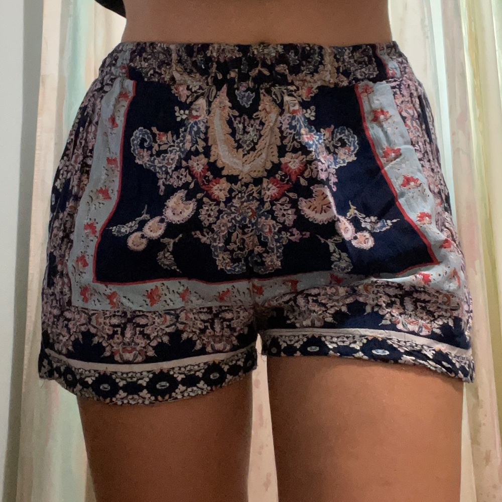 Bohemian Blue Floral Comfy Shorts